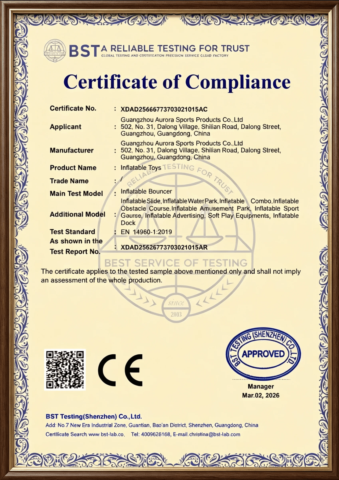 CE Certificate